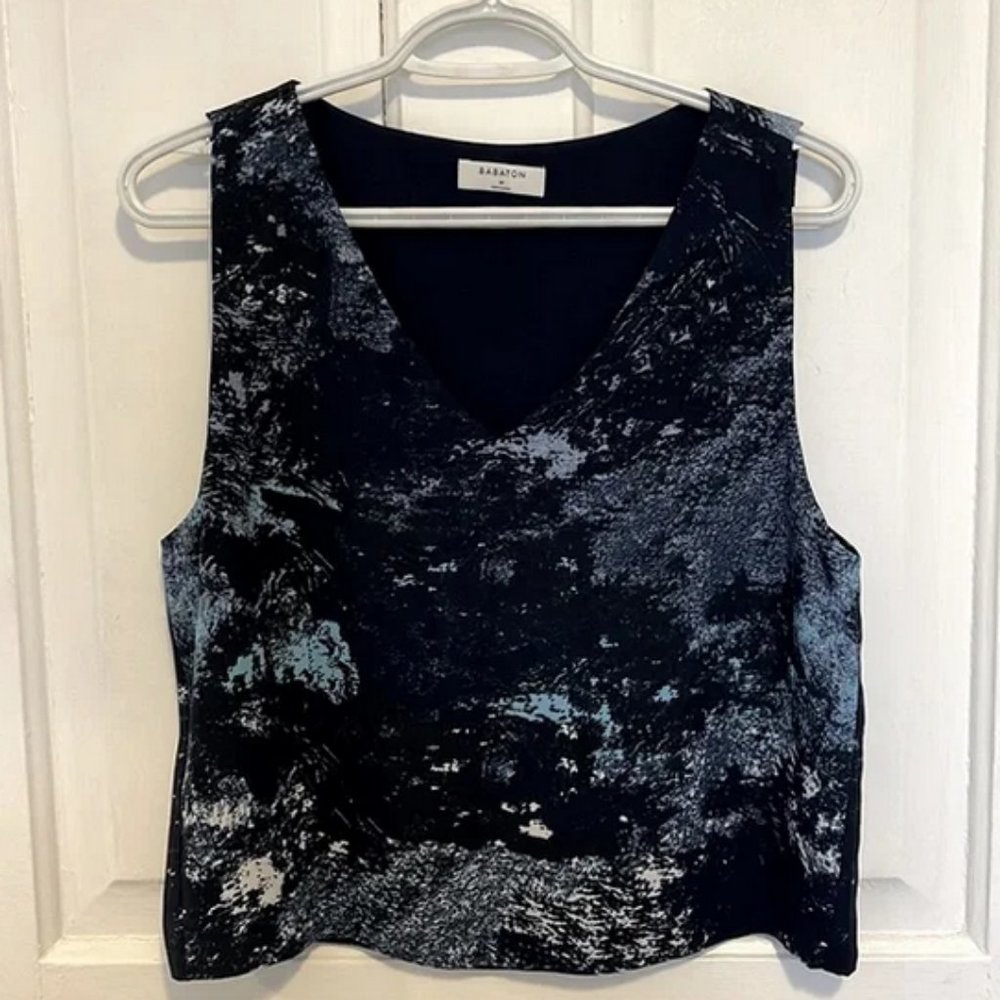 NWOT Babaton Murphy Blouse in blue swirl